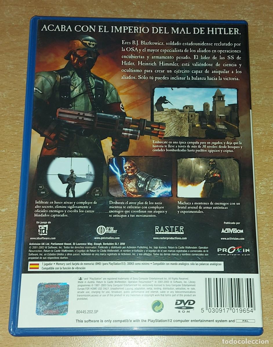 Videojuegos y consolas: RETURN TO CASTLE WOLFENSTEIN PS2 PAL ESPA&Ntilde;A COMPLETO - Foto 2