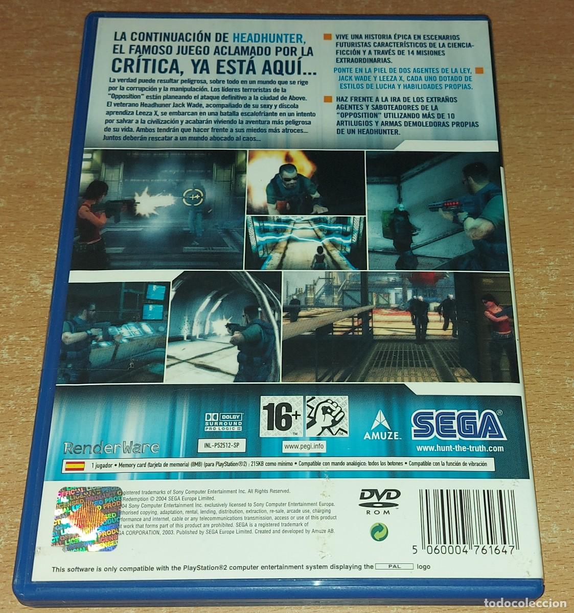 Videojuegos y consolas: HEADHUNTER REDEMPTION PS2 PAL ESPA&Ntilde;A COMPLETO SEGA - Foto 2