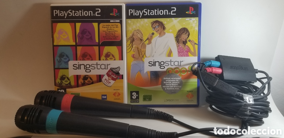 Videojuegos y consolas: SINGSTAR +POP+MICROFONOS PS2 - Foto 1
