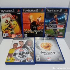Videojuegos y Consolas: CINCO (5) JUEGOS FÚTBOL PLAYSTATION 2. FIFA 2003 & EURO 2004 & PES 2003 & PES 2009 & FIFA STREET 2