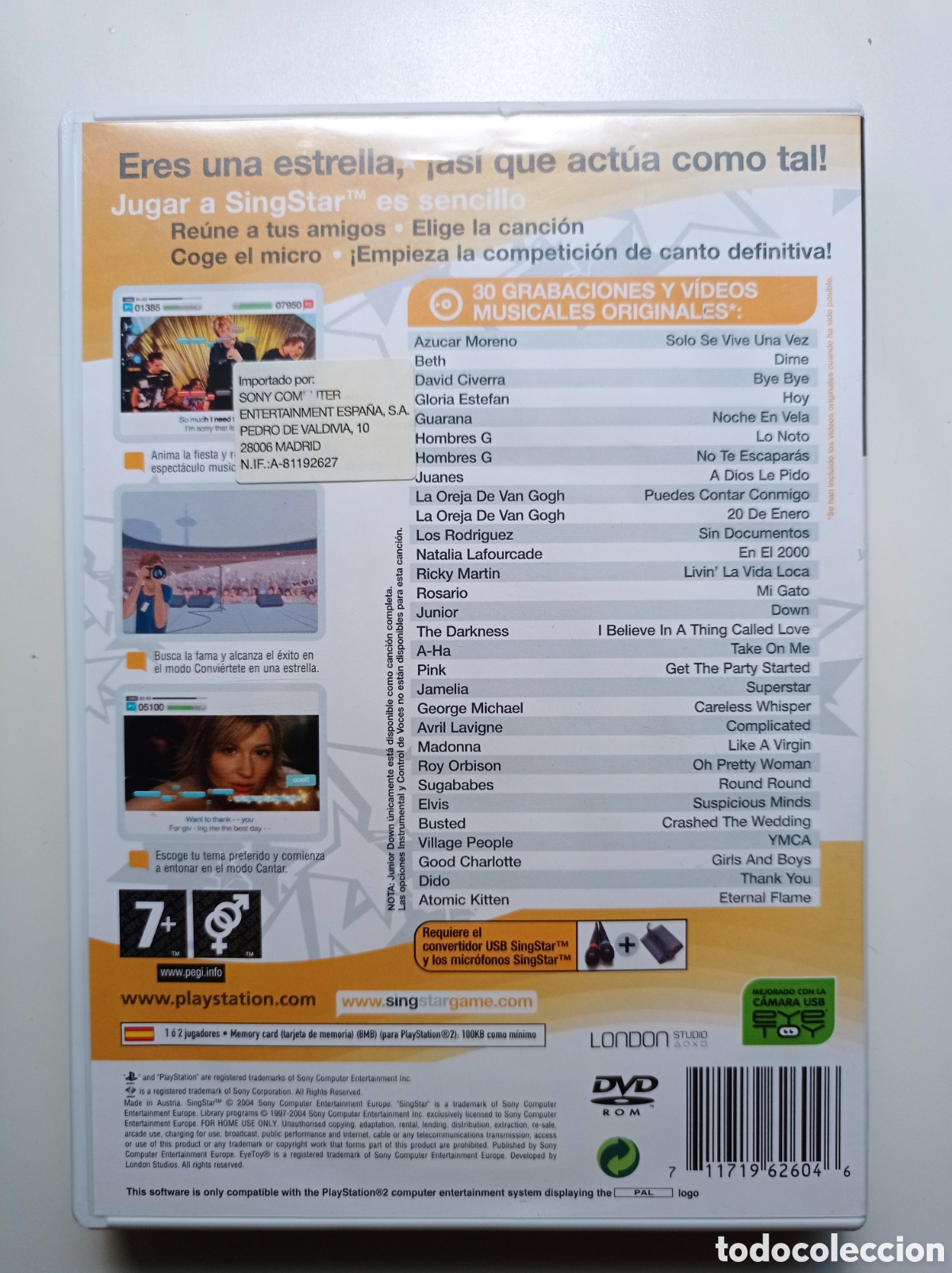 Videojuegos y consolas: Car&aacute;tula vac&iacute;a Singstar PS2 - Foto 2