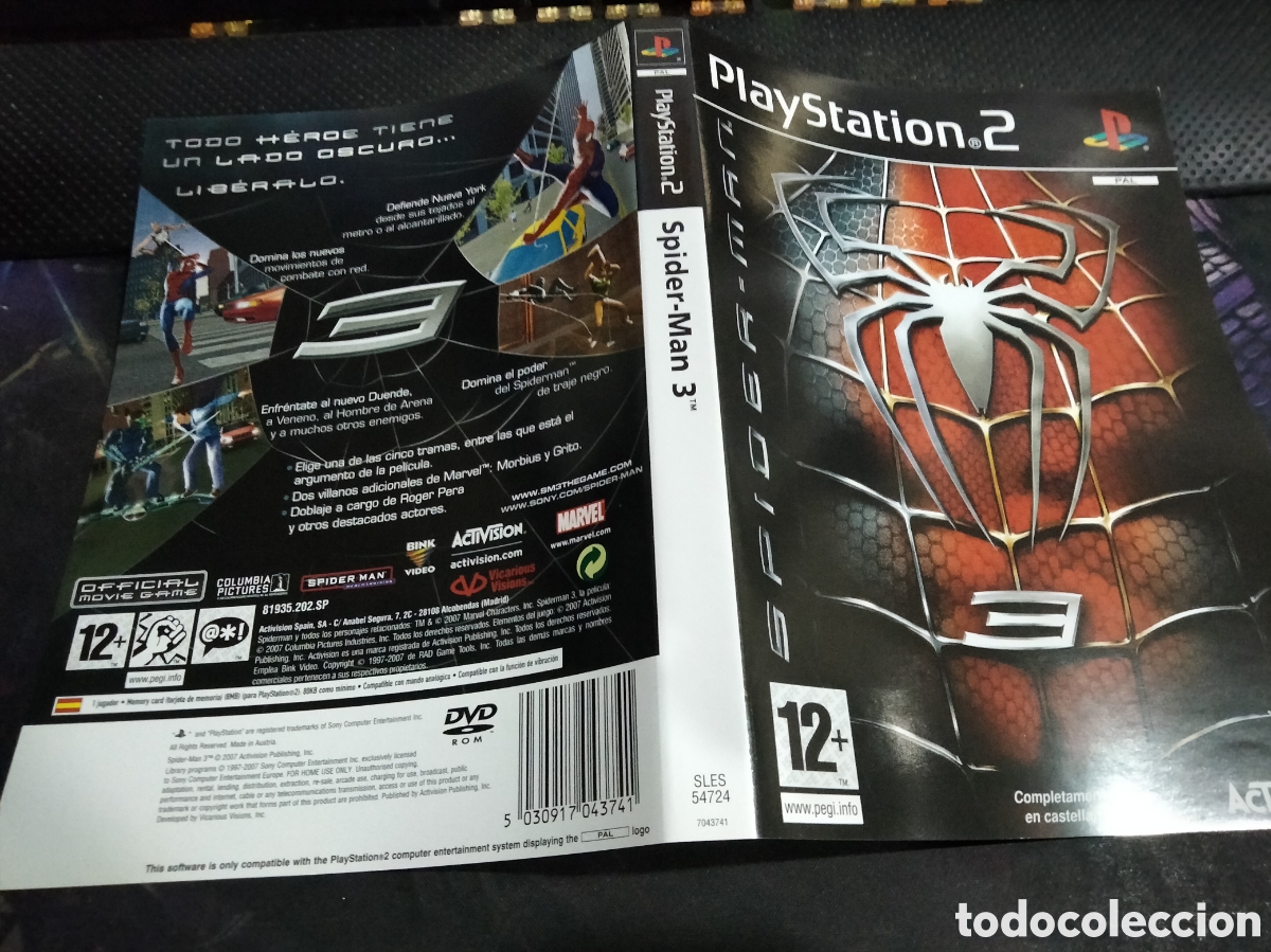 Videojuegos y consolas: Car&aacute;tula spider-man 3 ps2 - Foto 1