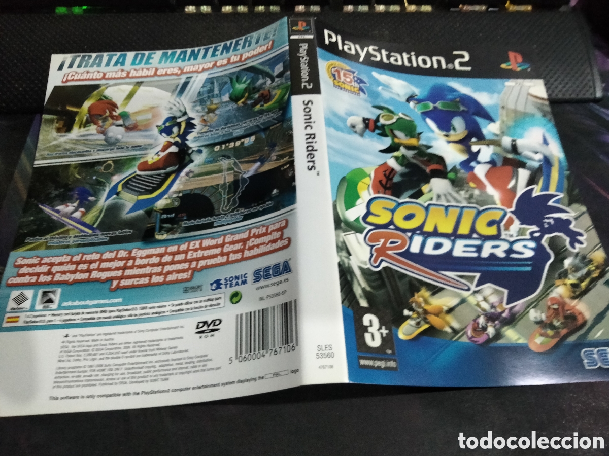 Videojuegos y consolas: Car&aacute;tula Sonic Riders ps2 - Foto 1