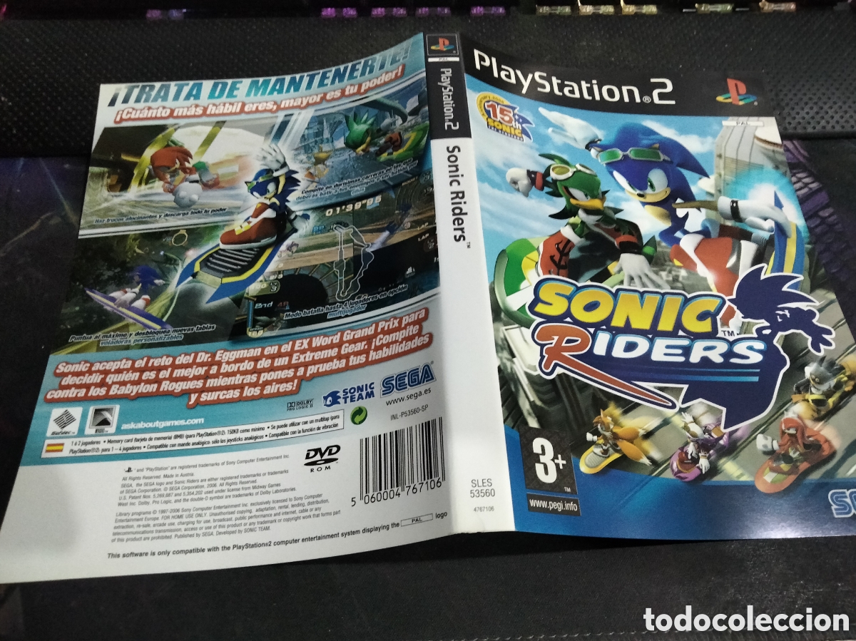 Videojuegos y consolas: Car&aacute;tula Sonic Riders ps2 - Foto 1