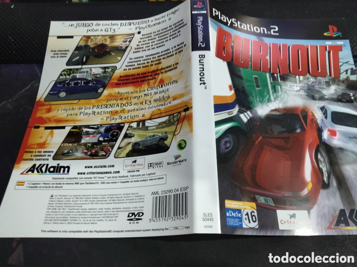 Videojuegos y consolas: Car&aacute;tula Burnout ps2 - Foto 1