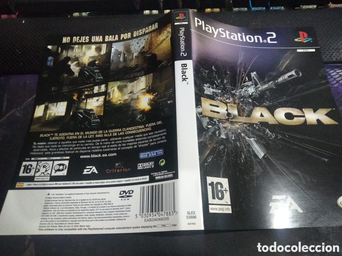 Videojuegos y consolas: Car&aacute;tula black ps2 - Foto 1