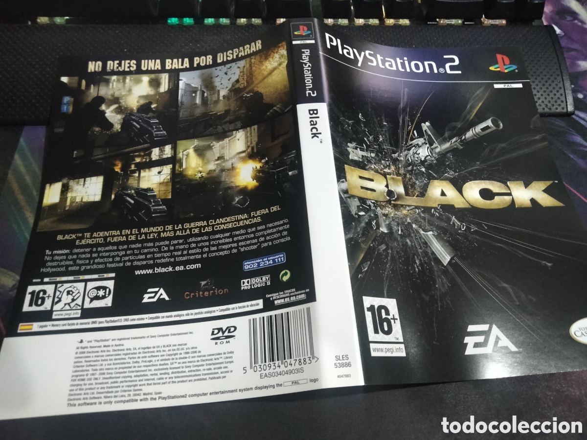 Videojuegos y consolas: Car&aacute;tula black ps2 - Foto 1