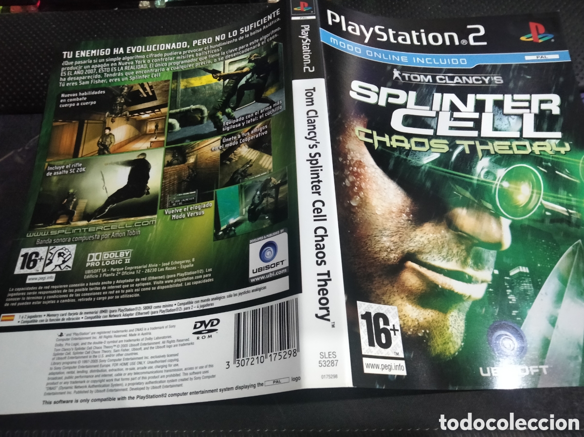 Videojuegos y consolas: Car&aacute;tula splinter cell chaos theory ps2 - Foto 1