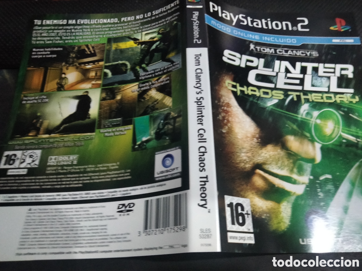 Videojuegos y consolas: Car&aacute;tula splinter cell chaos theory ps2 - Foto 1