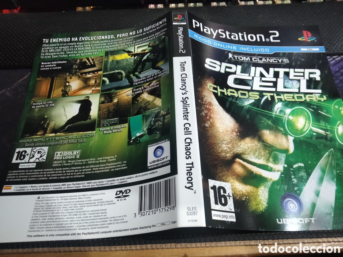 Videojuegos y consolas: Car&aacute;tula splinter cell chaos theory ps2 - Foto 1