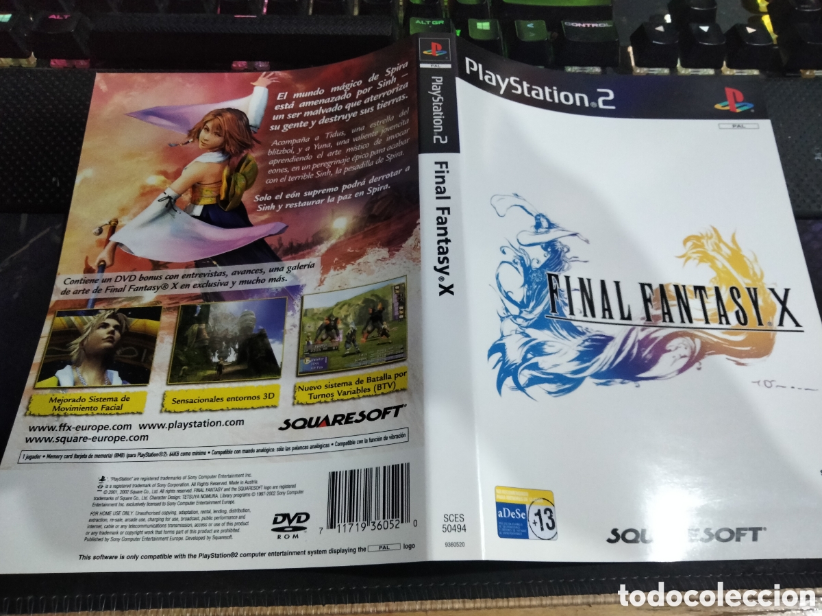 Videojuegos y consolas: Car&aacute;tula final fantasy x ps2 - Foto 1