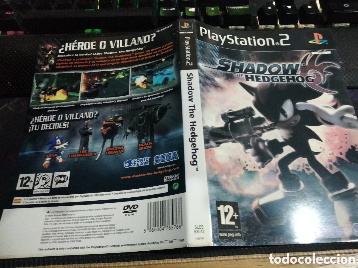 Videojuegos y consolas: Car&aacute;tula shadow the hedgehog ps2 - Foto 1