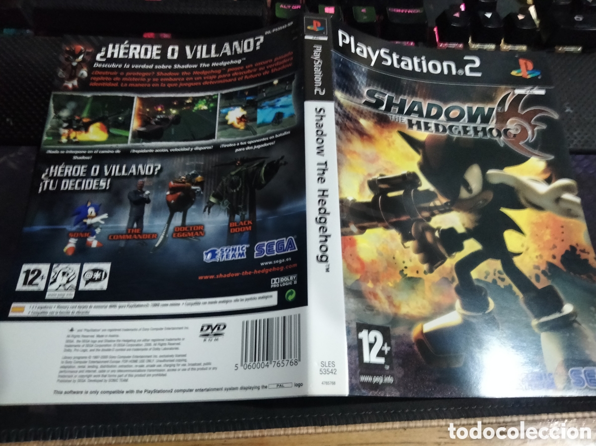 Videojuegos y consolas: Car&aacute;tula shadow the hedgehog ps2 - Foto 1