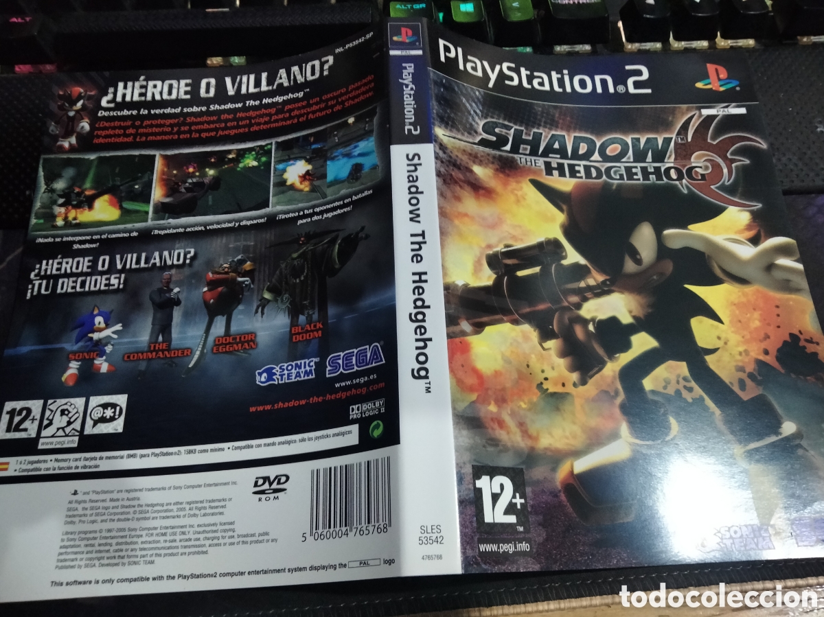 Videojuegos y consolas: Car&aacute;tula shadow the hedgehog ps2 - Foto 1