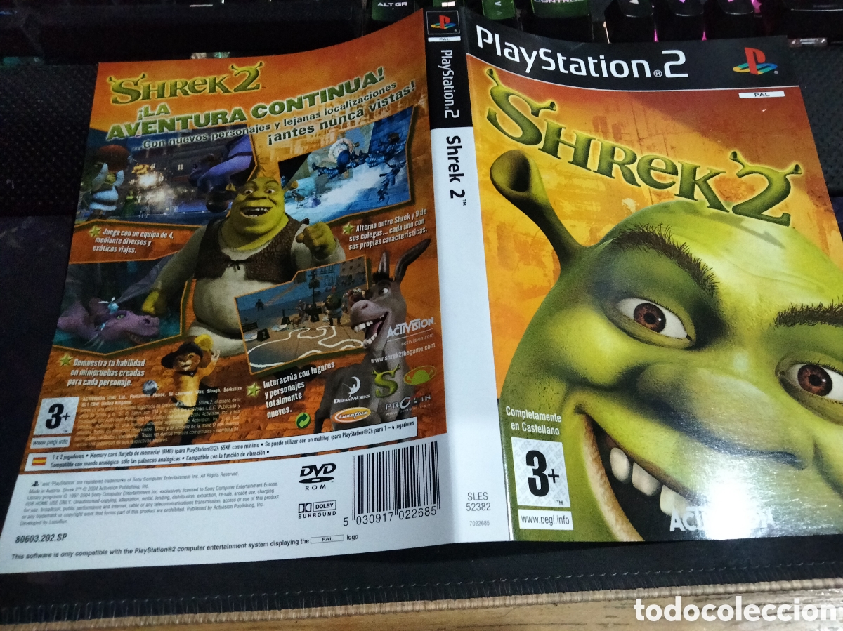 Videojuegos y consolas: Car&aacute;tula Shrek 2 ps2 - Foto 1