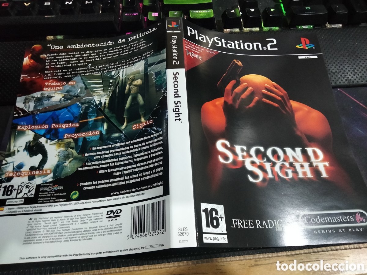 Videojuegos y consolas: Car&aacute;tula second sight ps2 - Foto 1