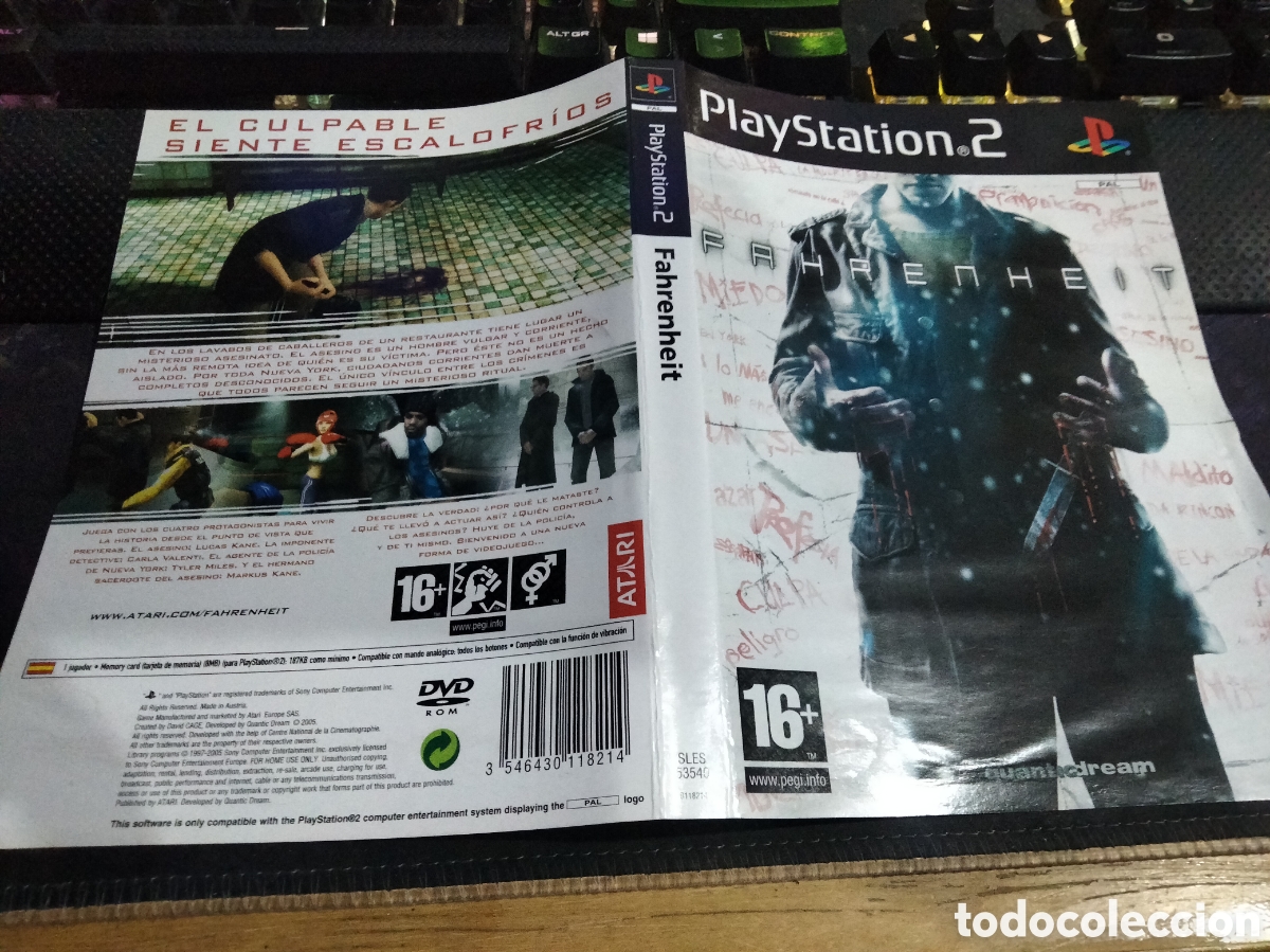Videojuegos y consolas: Car&aacute;tula Fahrenheit ps2 - Foto 1