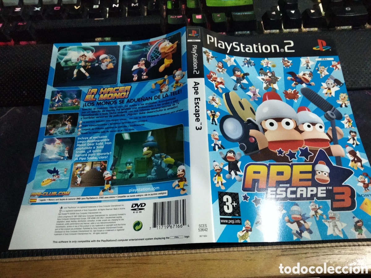 Videojuegos y consolas: Car&aacute;tula ape escape 3 ps2 - Foto 1
