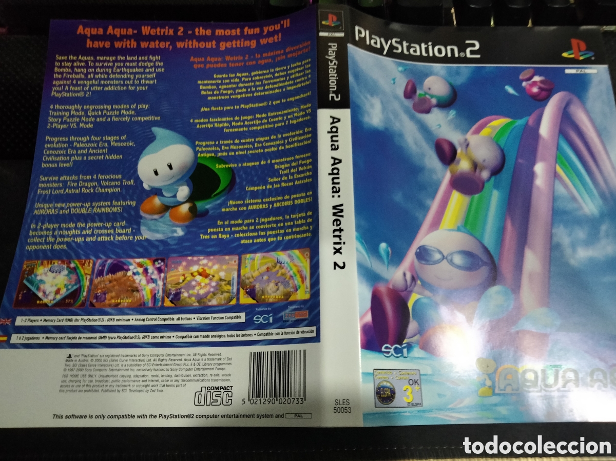 Videojuegos y consolas: Car&aacute;tula Aqua Aqua wetrix 2 ps2 - Foto 1