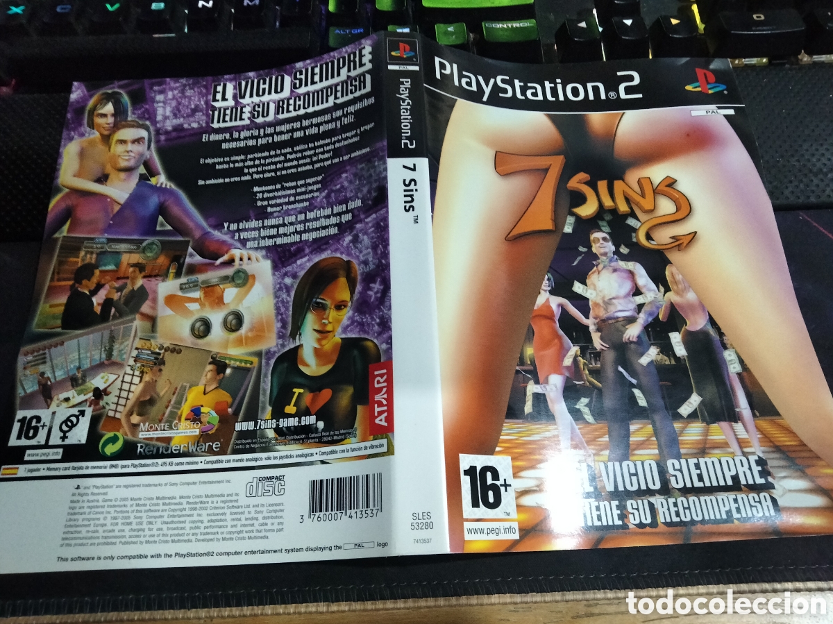 Videojuegos y consolas: Car&aacute;tula 7 sins ps2 - Foto 1