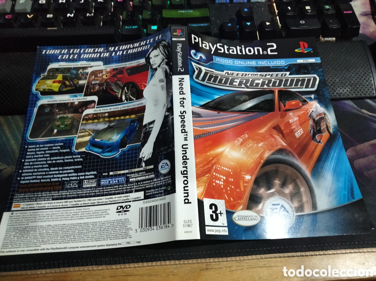 Videojuegos y consolas: Car&aacute;tula need for speed underground ps2 - Foto 1