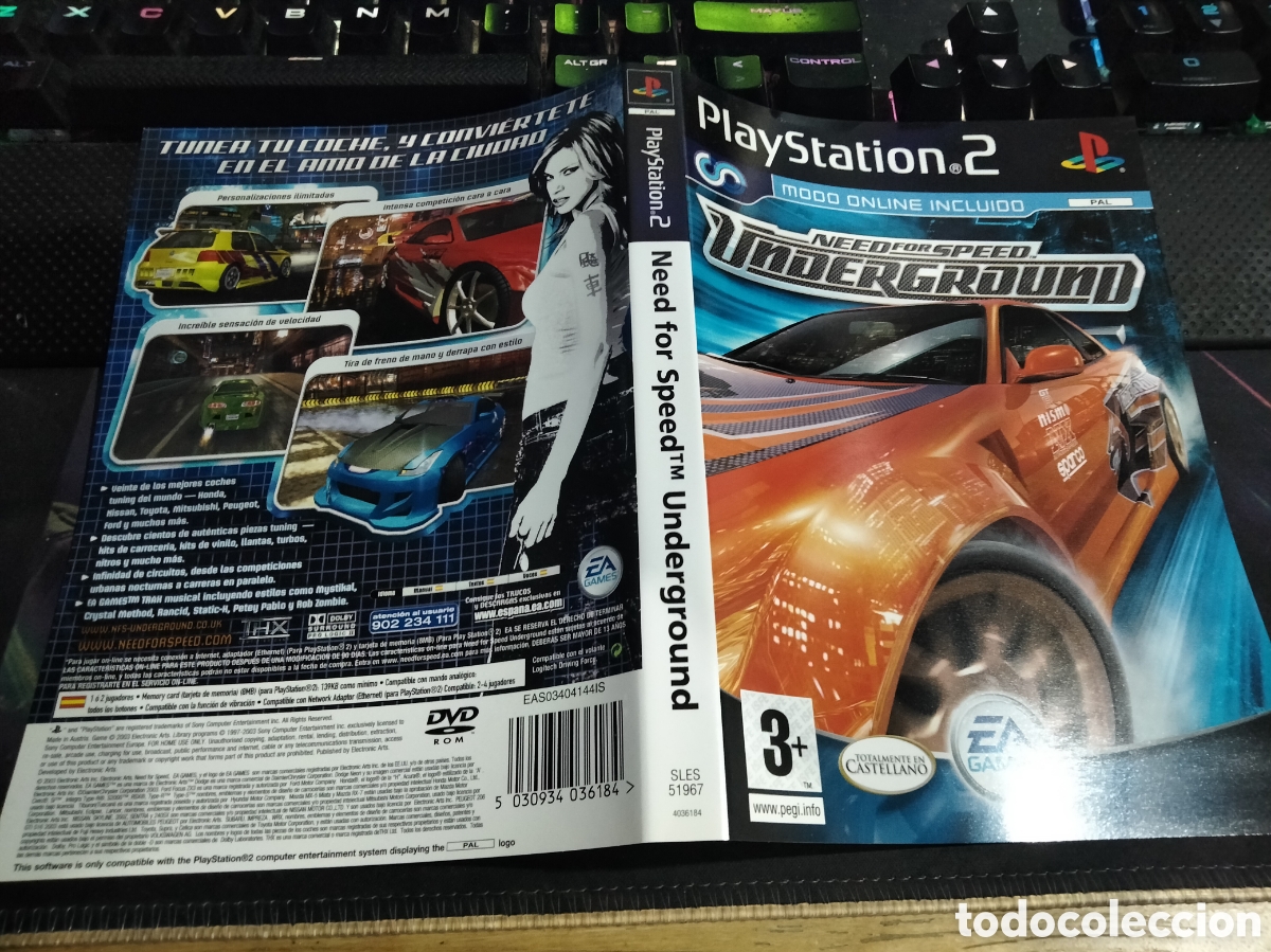 Videojuegos y consolas: Car&aacute;tula need for speed underground ps2 - Foto 1