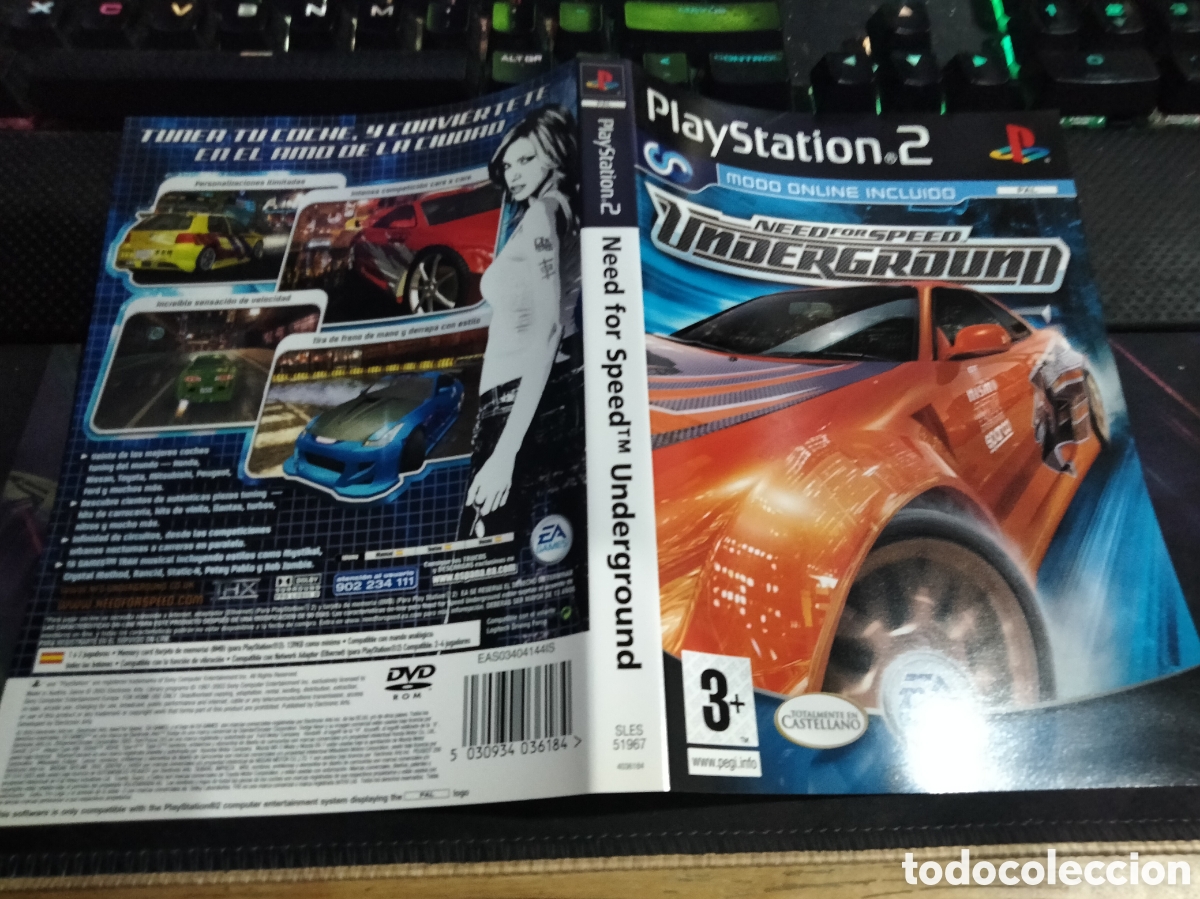 Videojuegos y consolas: Car&aacute;tula need for speed underground ps2 - Foto 1