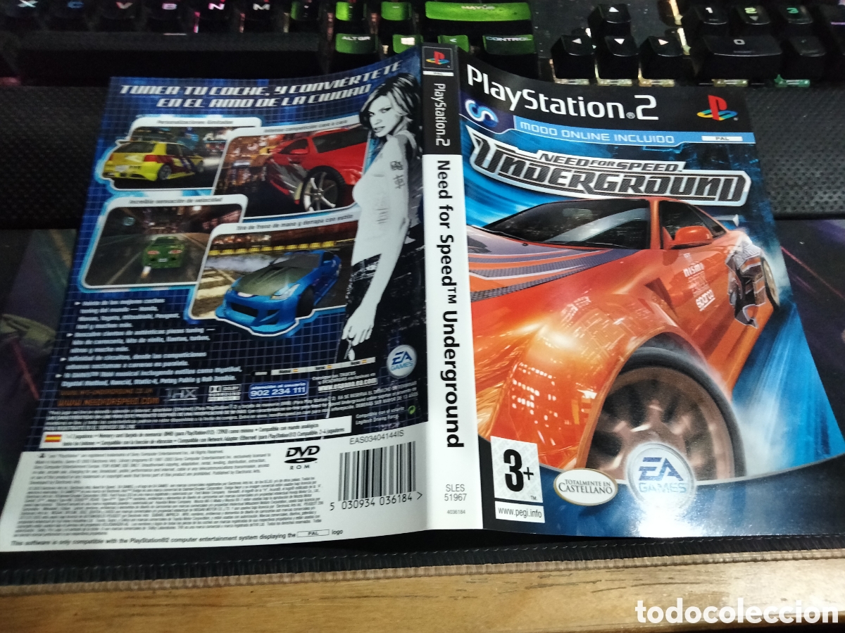 Videojuegos y consolas: Car&aacute;tula need for speed underground ps2 - Foto 1
