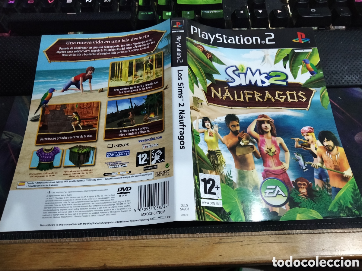 Videojuegos y consolas: Car&aacute;tula los sims 2 n&aacute;ufragos ps2 - Foto 1