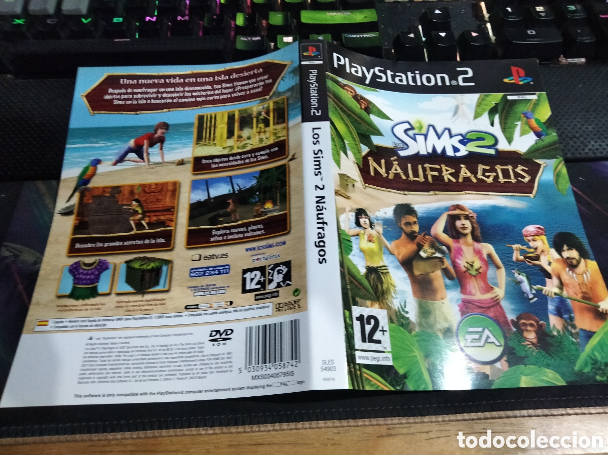 Videojuegos y consolas: Car&aacute;tula los sims 2 n&aacute;ufragos ps2 - Foto 1