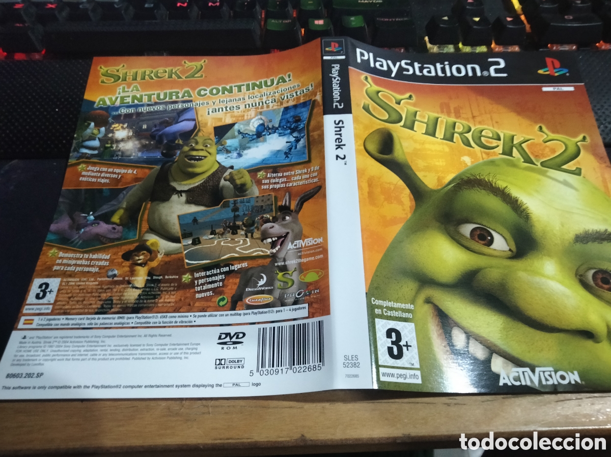Videojuegos y consolas: Car&aacute;tula Shrek 2 ps2 - Foto 1