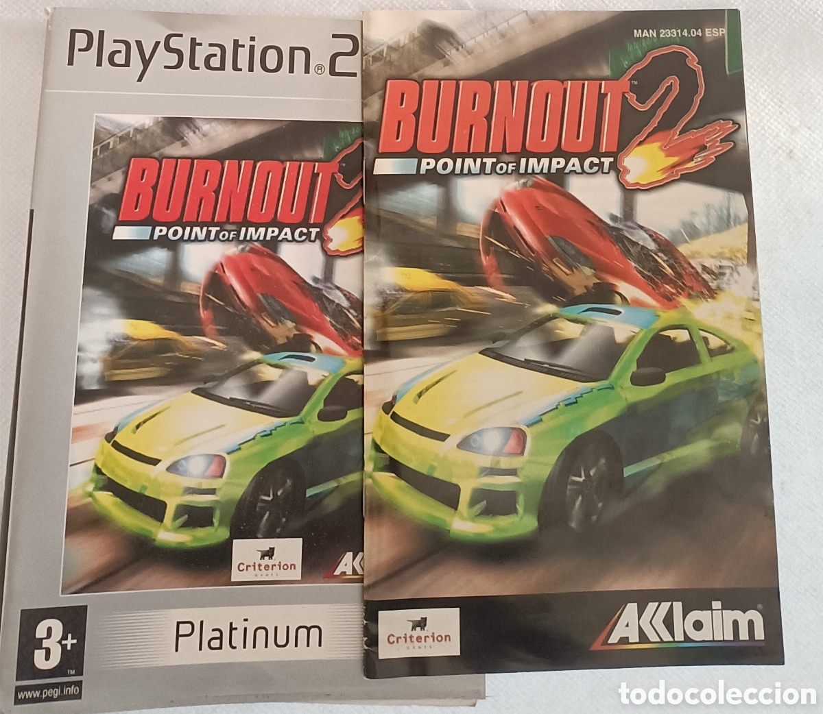 Videojuegos y consolas: Caratula e instrucciones Burnout 2 PS2 Sin caja. - Foto 1