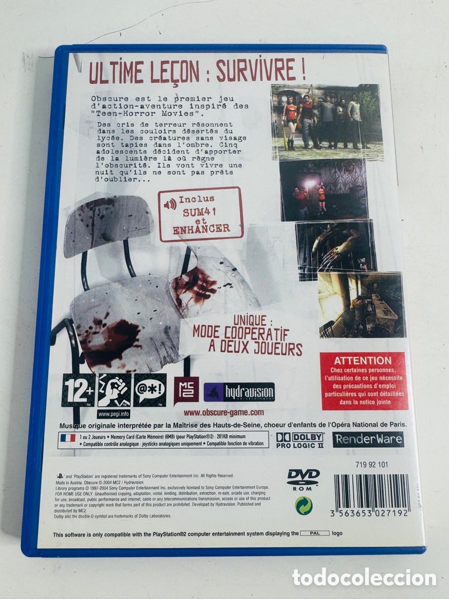 Videojuegos y consolas: Obscure PlayStation 2 Pal Fr - Foto 2