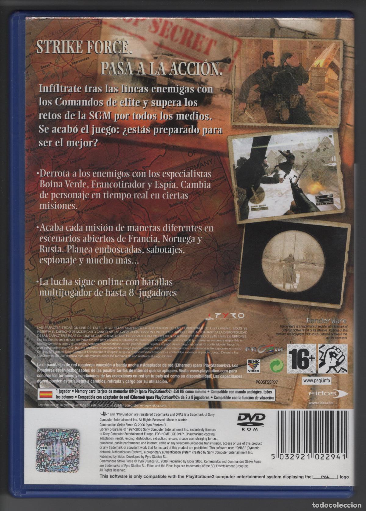 Videojuegos y consolas: COMMANDOS STRIKE FORCE - PS2 - PLAYSTATION 2 - CAJA, DISCO Y MANUAL - Foto 2