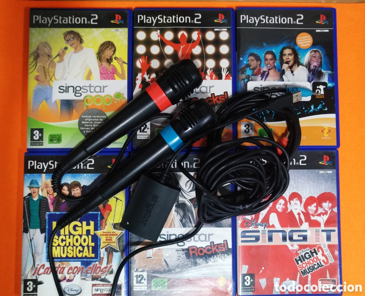 Videojuegos y consolas: Ps2 - Lote SingStar + Microfonos - Foto 1