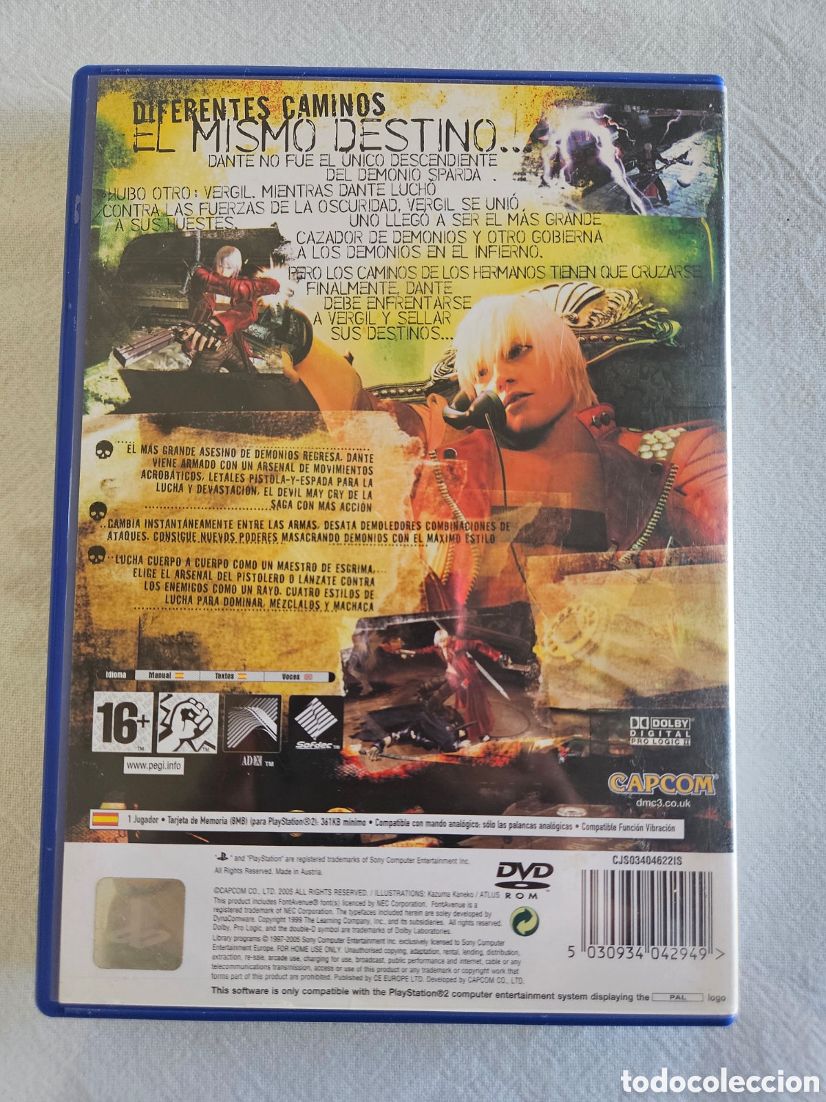 Videojuegos y consolas: Caja + manual Devil Mai Cry 3 Sony PS2 - Foto 2