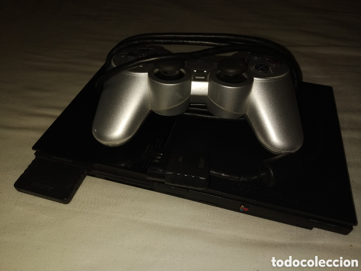 Videojuegos y Consolas: Videoconsola Sony Slim PS2 PlayStation 2 SCPH 90004 con mando Silver