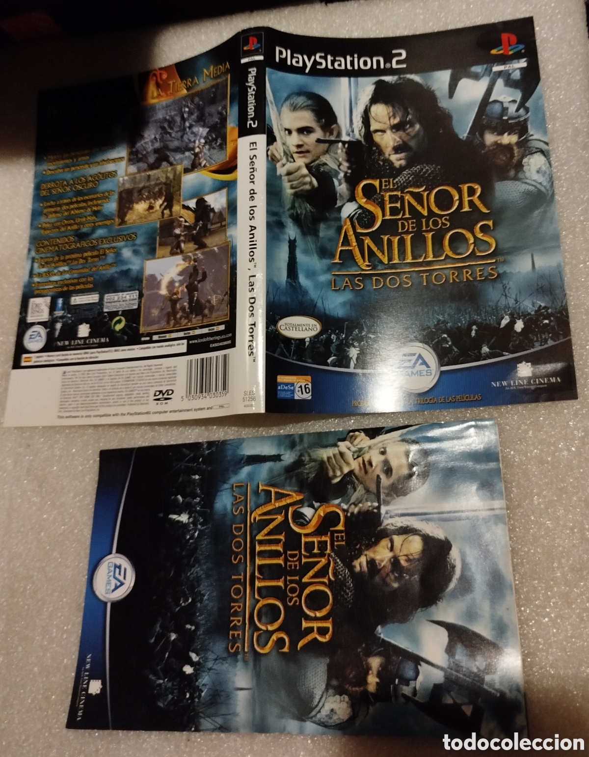 Videojuegos y Consolas: El se&ntilde;or de los anillos. Las Dos torres. SOLO CAR&Aacute;TULA Y MANUAL. PS2