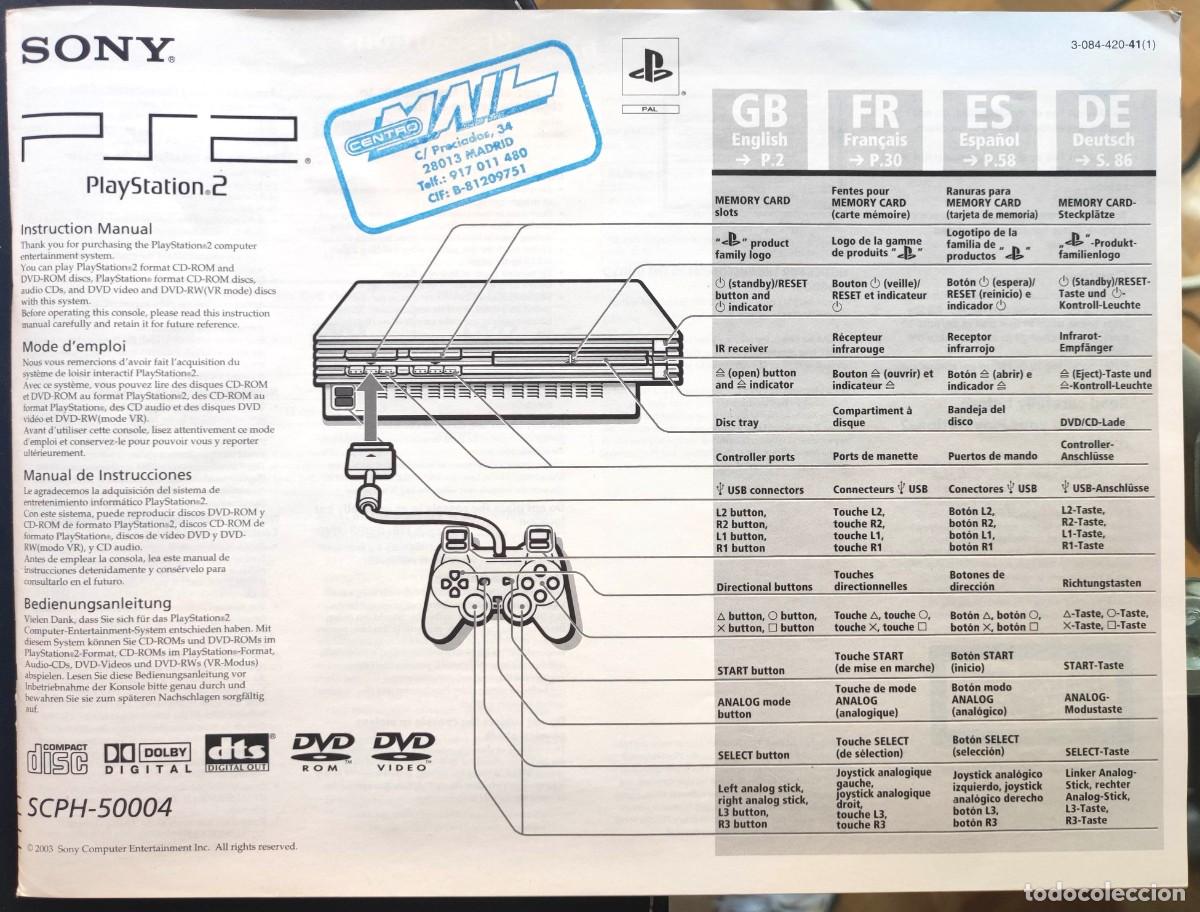Videojuegos y consolas: MANUAL CONSOLA PLAY STATION 2 - Foto 1