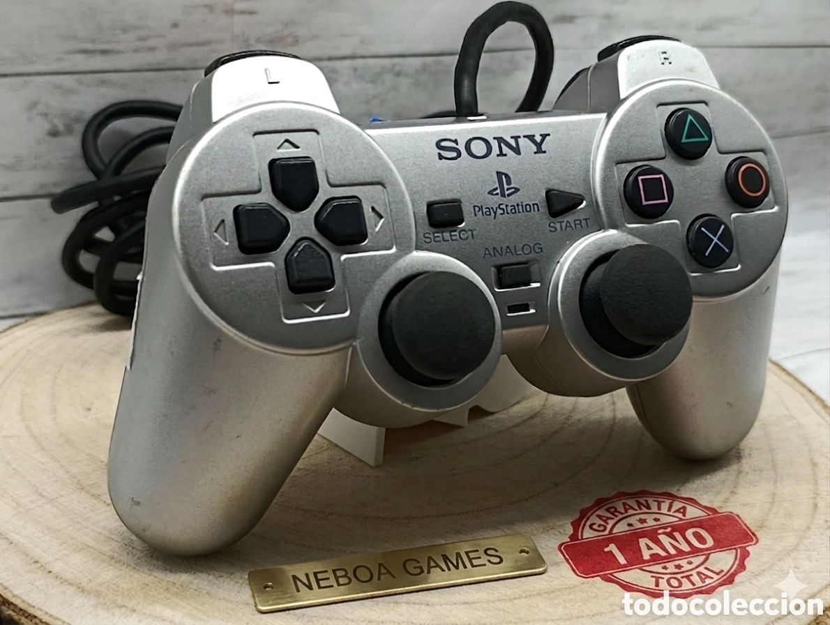 Videojuegos y Consolas: Mando PS2 Sony Plata Original - GARANT&Iacute;A
