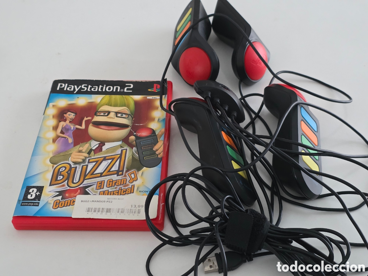 Videojuegos y consolas: buzz ps2 + 4 mandos originales completo - Foto 2