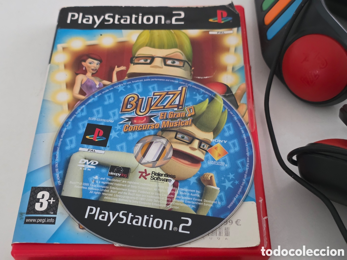 Videojuegos y consolas: buzz ps2 + 4 mandos originales completo - Foto 7