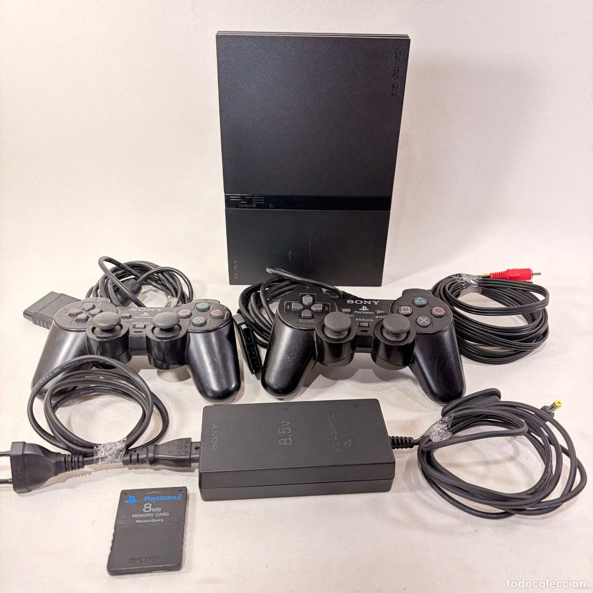 Videojuegos y Consolas: CONSOLA PLAYSTATION 2 - PS2 - MOD SCPH-77004 + MANDOS + CABLES + MEMORY CARD - FUNCIONA