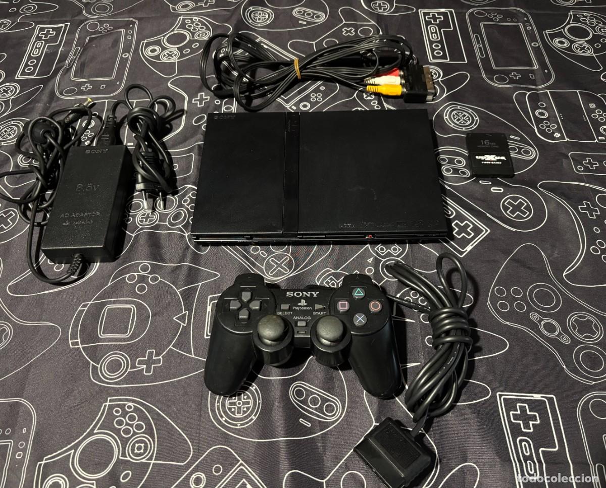 Videojuegos y Consolas: Sony PlayStation 2 Slim SCPH-70004 Negra Completa con Mando Original y Memory Card