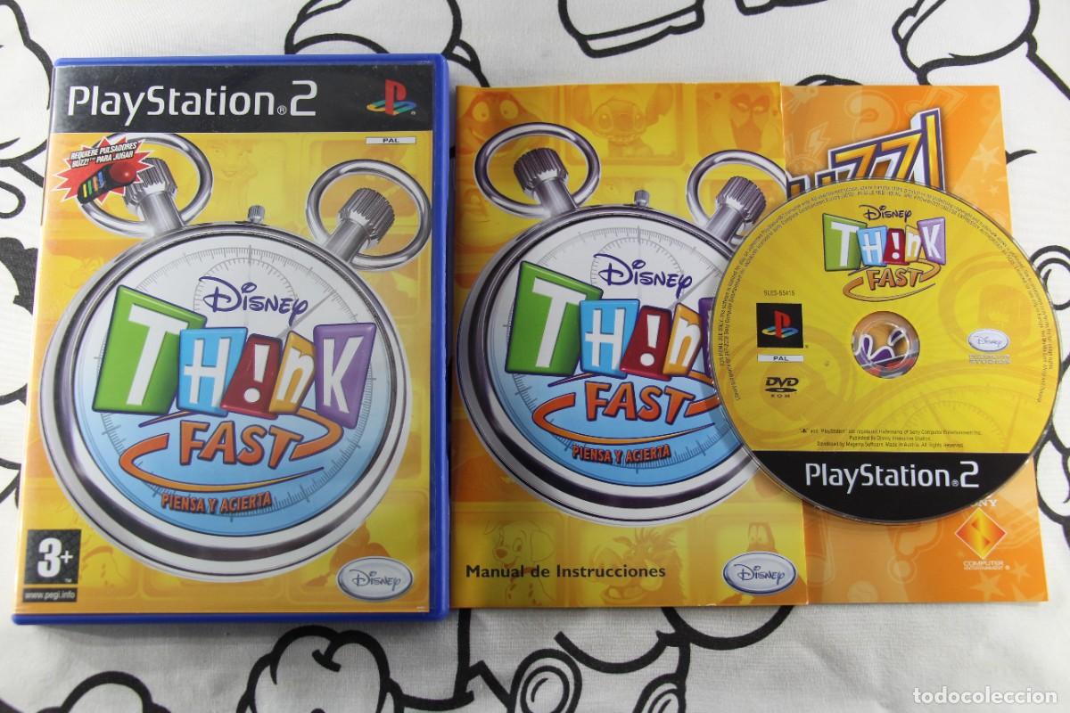 Video Games and Consoles: PLAY STATION 2 PS2 DISNEY TH!NK THINK FAST COMPLETO PAL ESPA&Ntilde;A