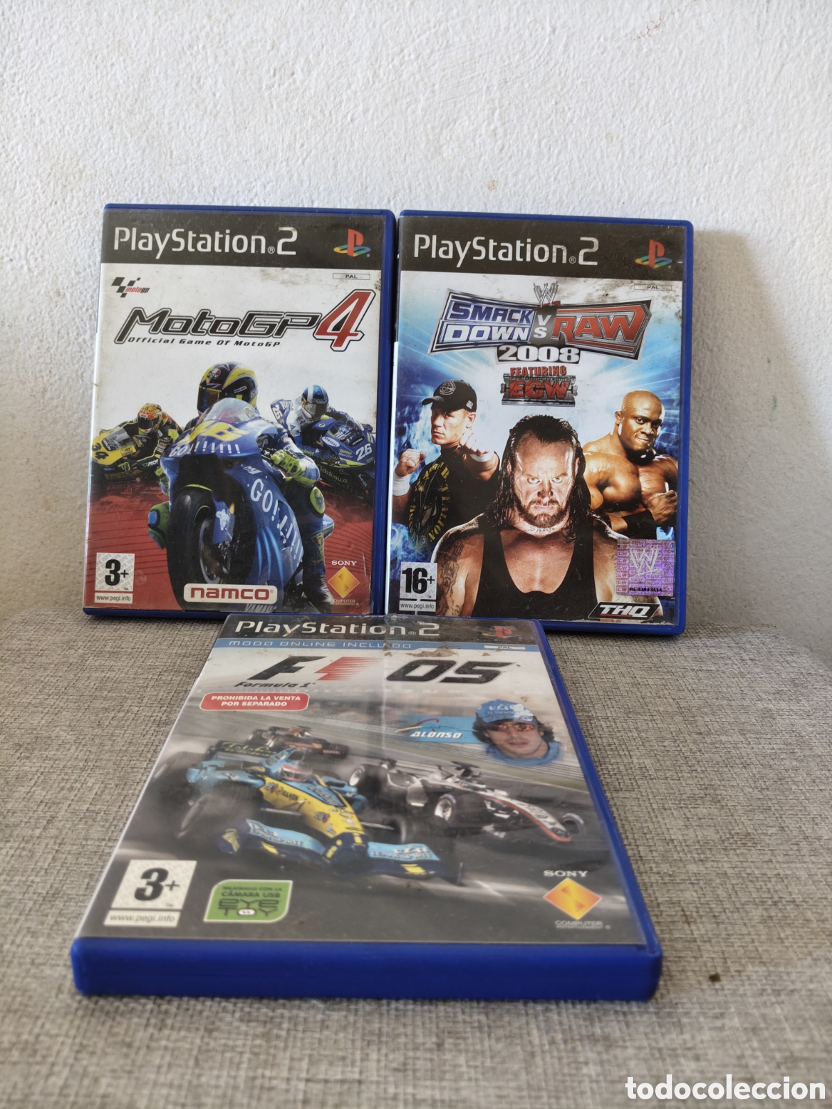 Videojuegos y Consolas: Lote 3 Juegos PS2 (MotoGP 4, WWE 2008, F1 05