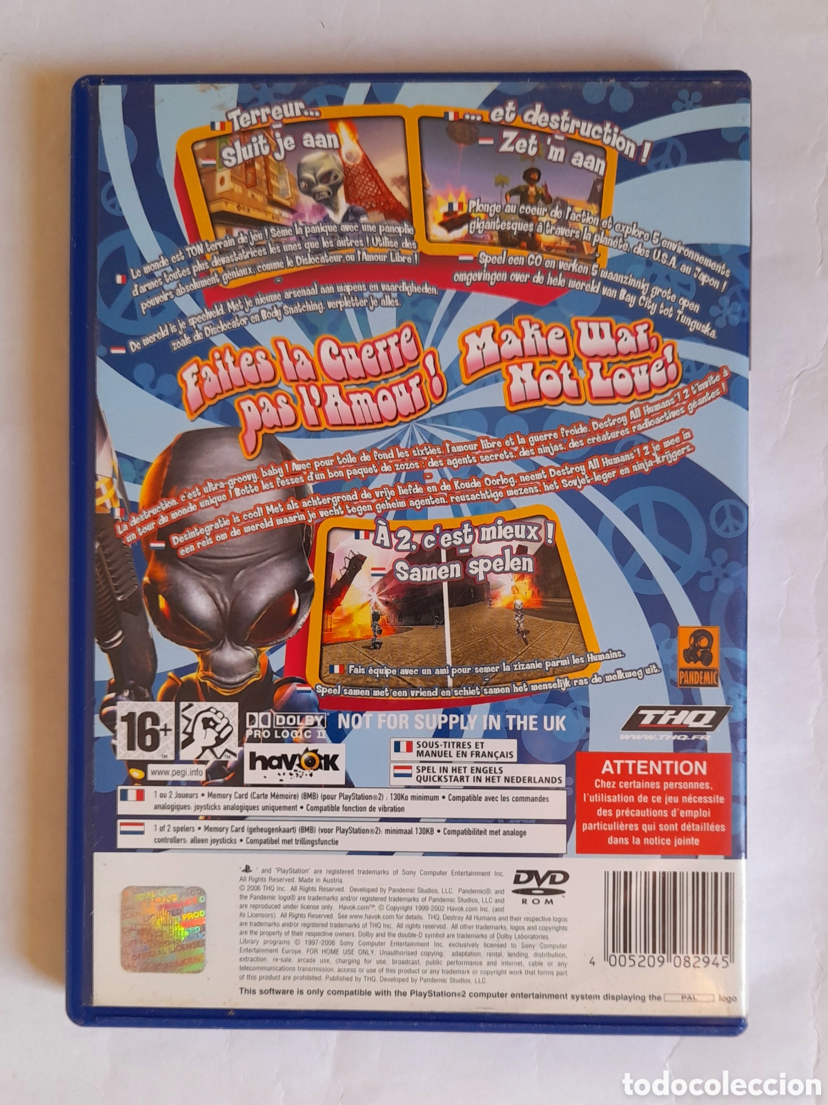 Videojuegos y consolas: Destroy All Humans! 2 - PS2 PAL/FR Complete - Foto 2