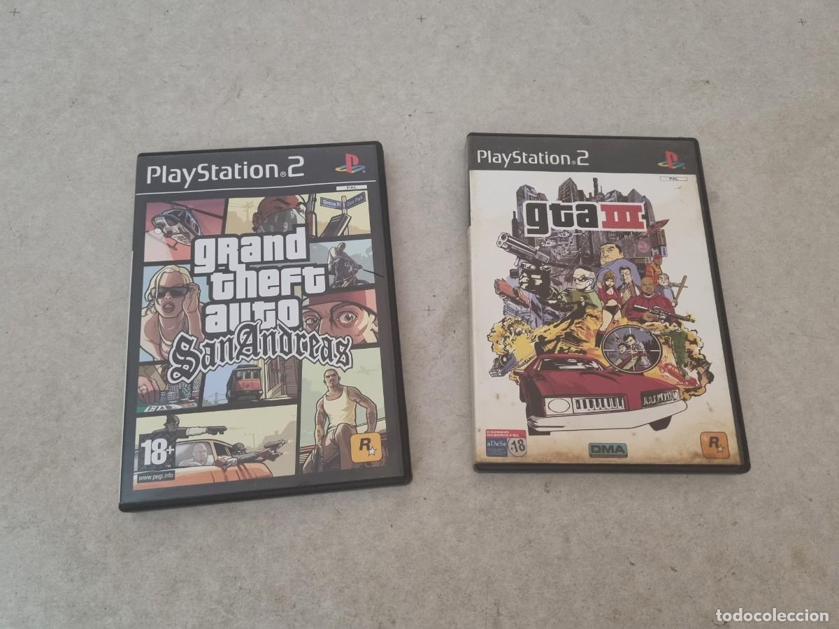 Videojuegos y consolas: Lote de 2 juegos PS2 Grant theft auto San Andr&eacute;s y gta lll completos