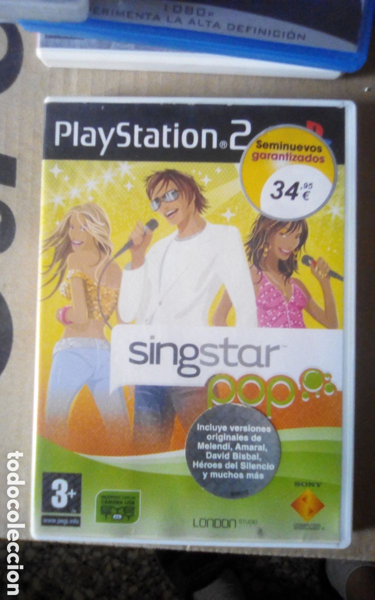 Videojuegos y consolas: Caja vac&iacute;a PS2 del juego SingStar Pop. Sin libreto. A&ntilde;o 2007.