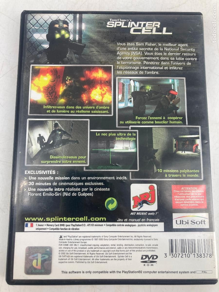 Videojuegos y consolas: SPLINTER CELL TOM CLANCYS - PS2 PLAYSTATION 2 PLAY STATION - Foto 2